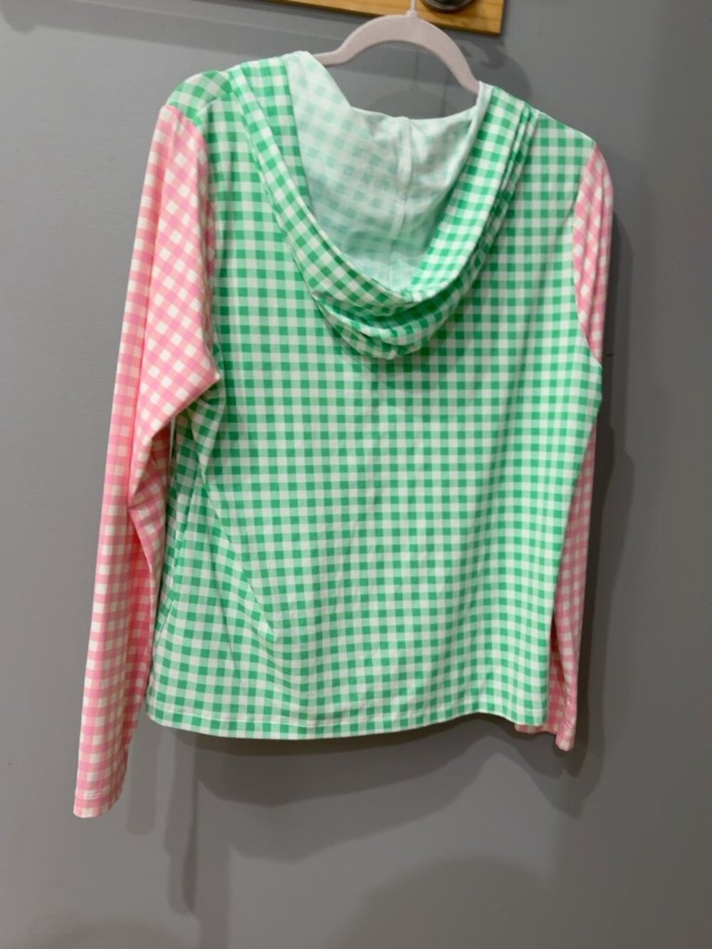 Draper James x Lands’ End Gingham Hooded Rash Guard Jacket M - Picture 5 of 6